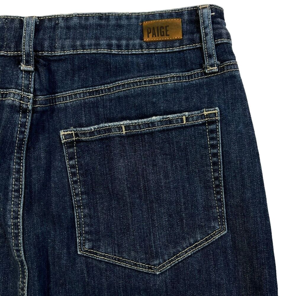 Paige Jean Skirt Women’s Size 28 Blue Front Split Light Distress - Picture 9 of 15